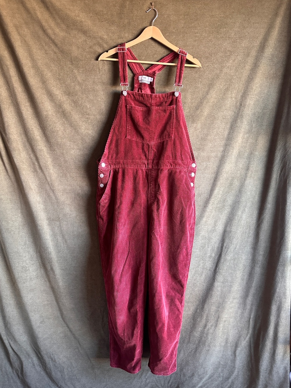 100% Organic Cotton Burgundy Corduroy Overalls Size 6 by twik